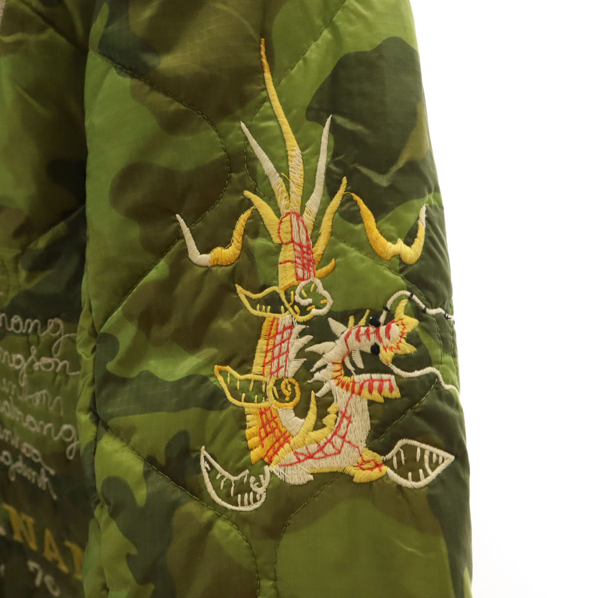 東洋エンタープライズ テーラー東洋 カモフラ柄 ベトナムマップ ベトジャン ライナー ジャケット M オリーブ TT13675 迷彩 虎 龍 キルティング メンズ