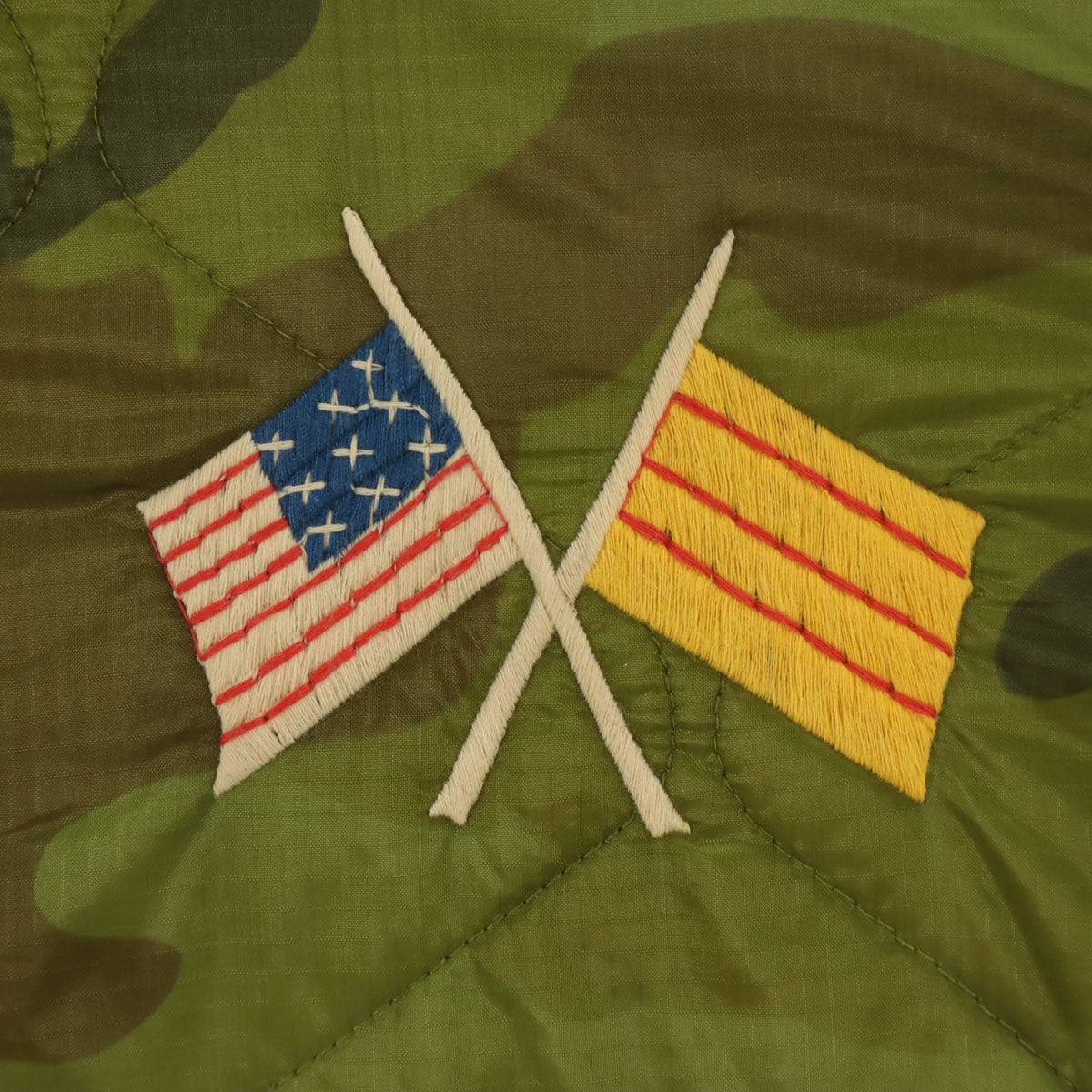 東洋エンタープライズ テーラー東洋 カモフラ柄 ベトナムマップ ベトジャン ライナー ジャケット M オリーブ TT13675 迷彩 虎 龍 キルティング メンズ