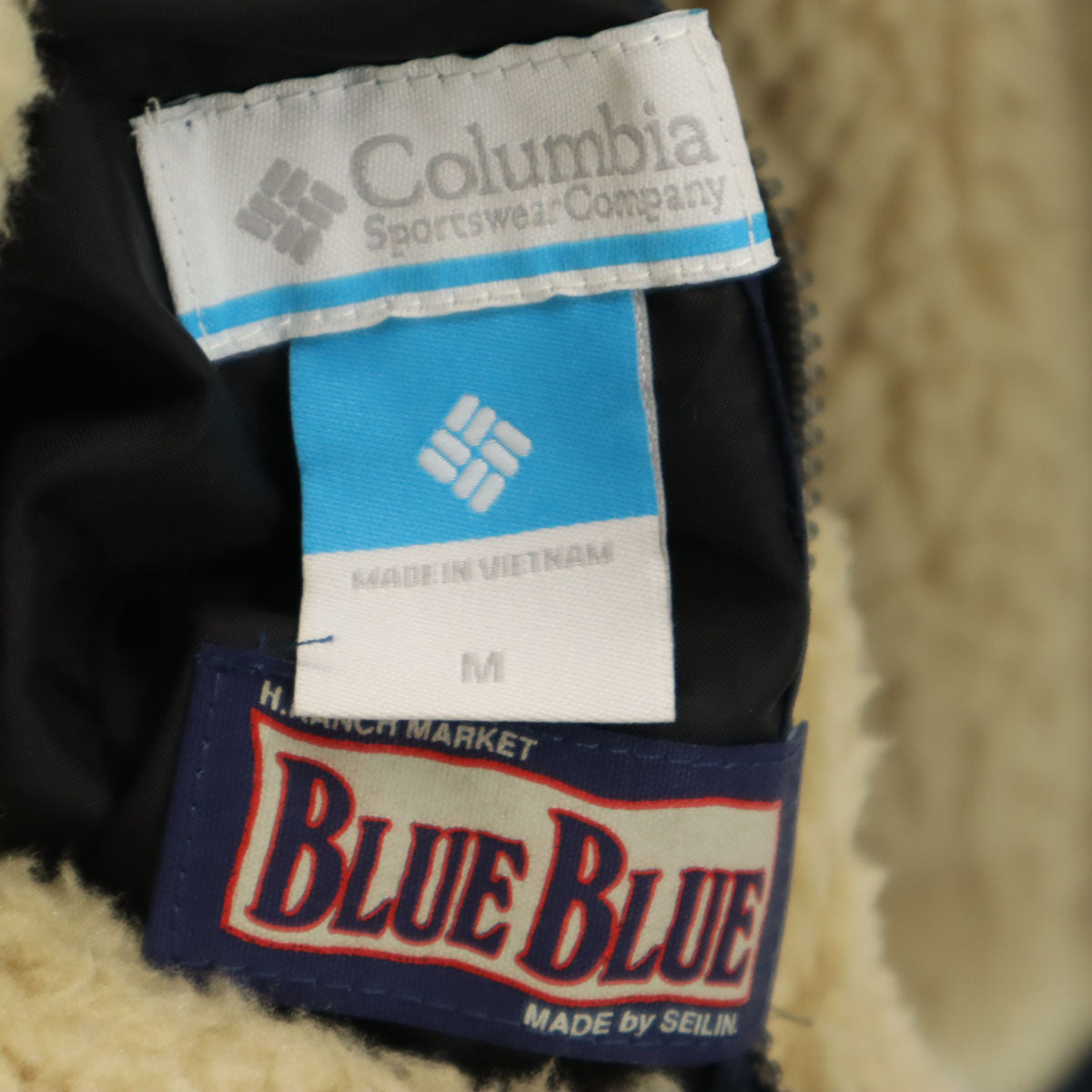 Columbia コロンビア BLUE BLUE ブルーブルー コラボ リバーシブル ジャケット M ネイビー アウトドア ボア メンズ