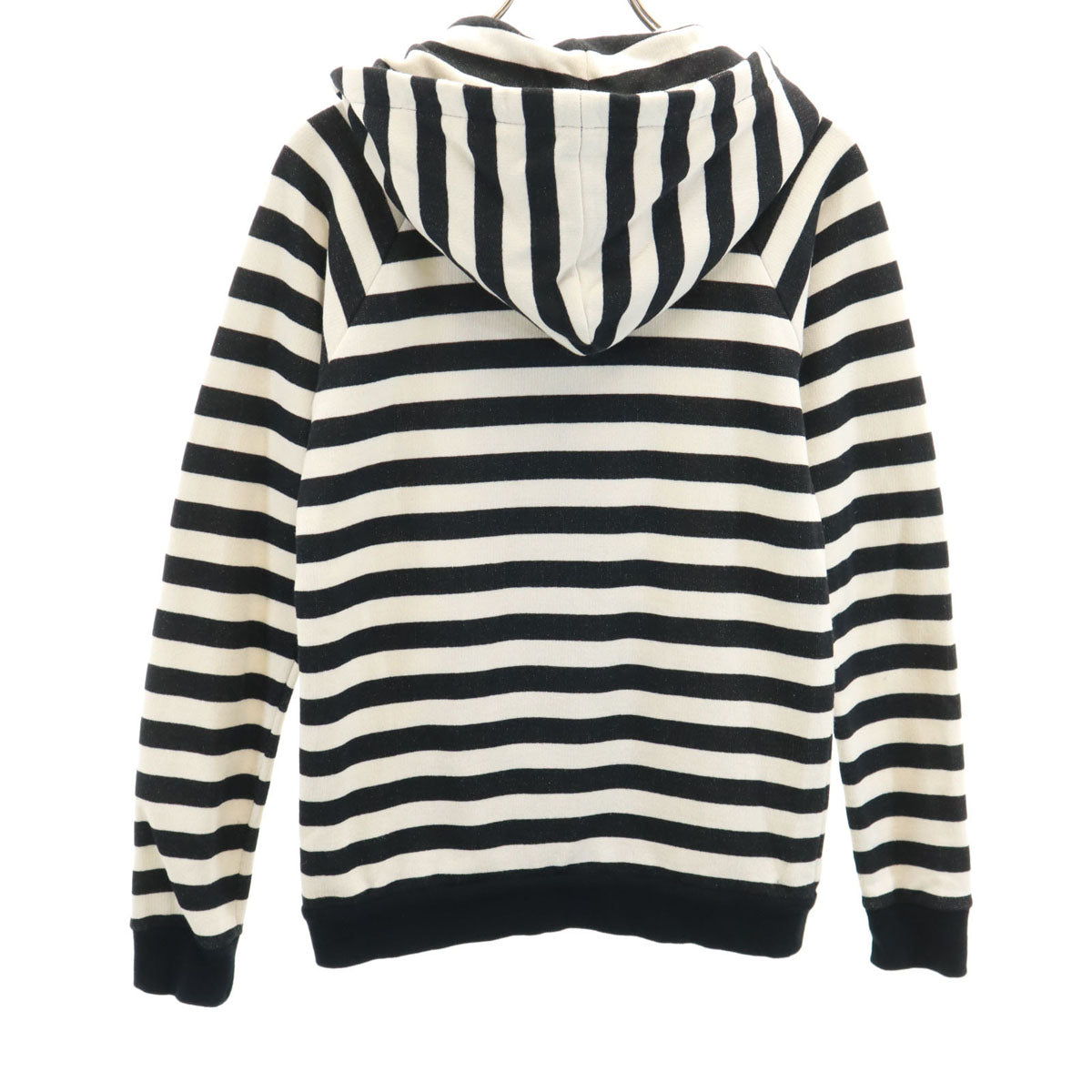 SAINT LAURENT サンローラン 2015年 イタリア製 ボーダー柄 長袖 ジップパーカー XS ホワイト 他 レディース