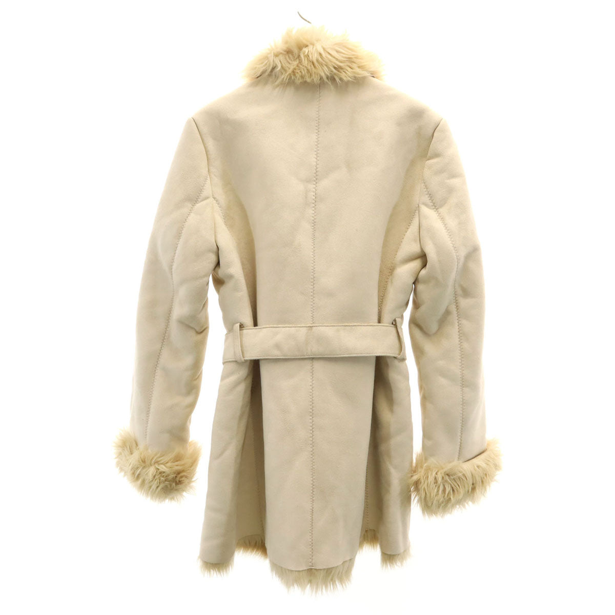 INED イネド フェイク ムートンコート 9 ベージュ レディース