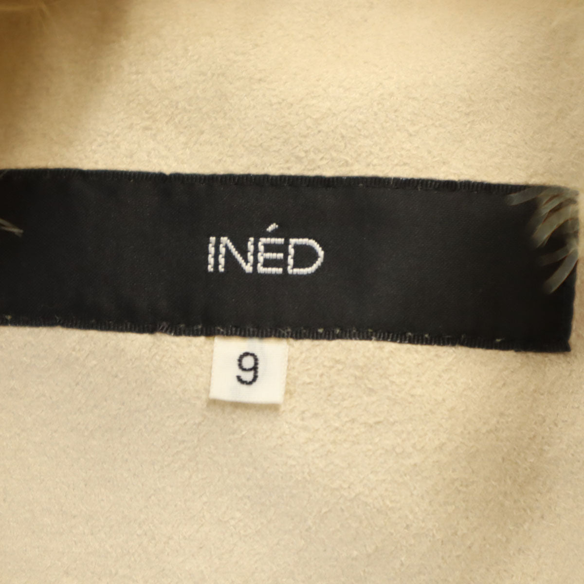 INED イネド フェイク ムートンコート 9 ベージュ レディース