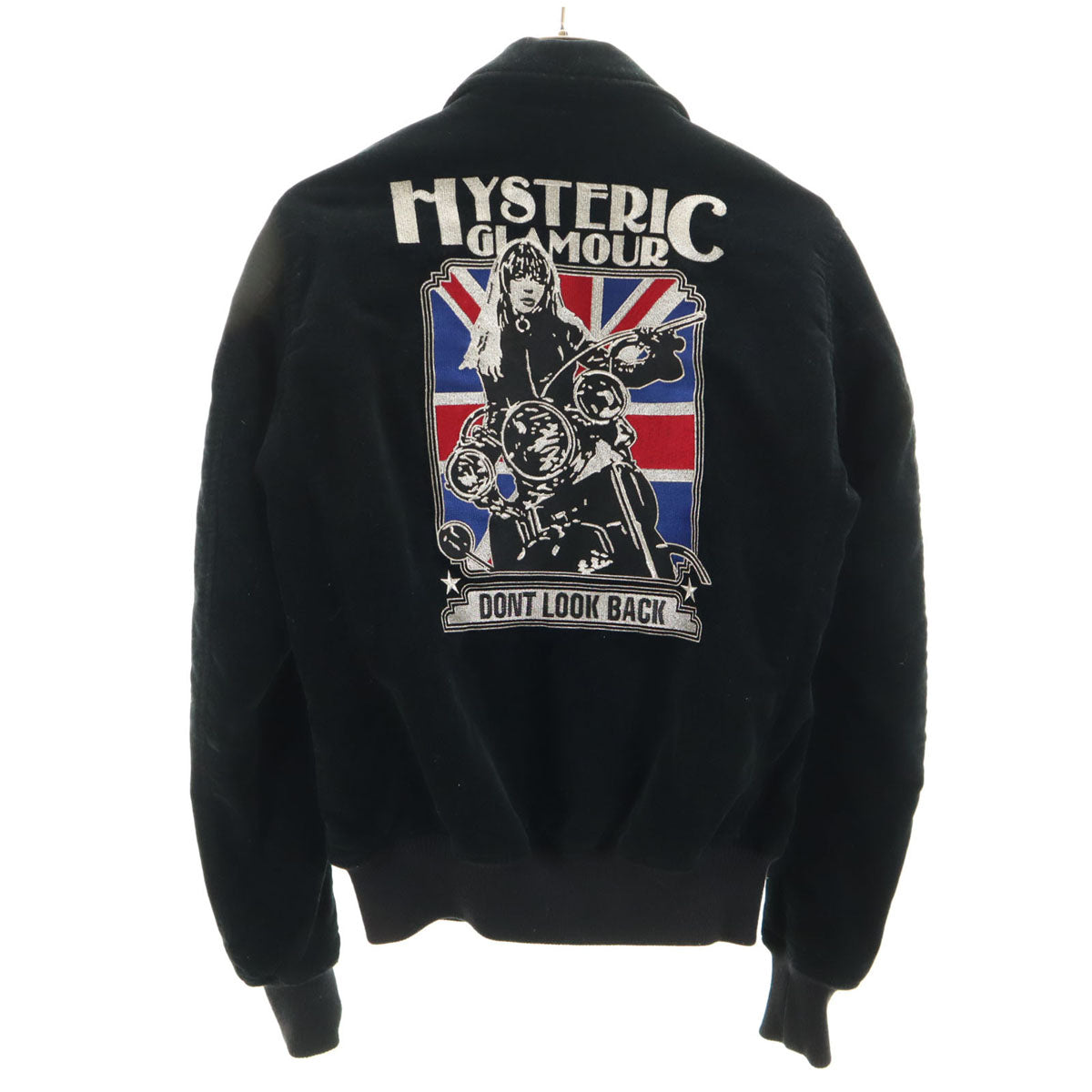 HYSTERIC GLAMOUR ヒステリックグラマー バック刺繍 ベロア ジャケット S ブラック 中綿 メンズ