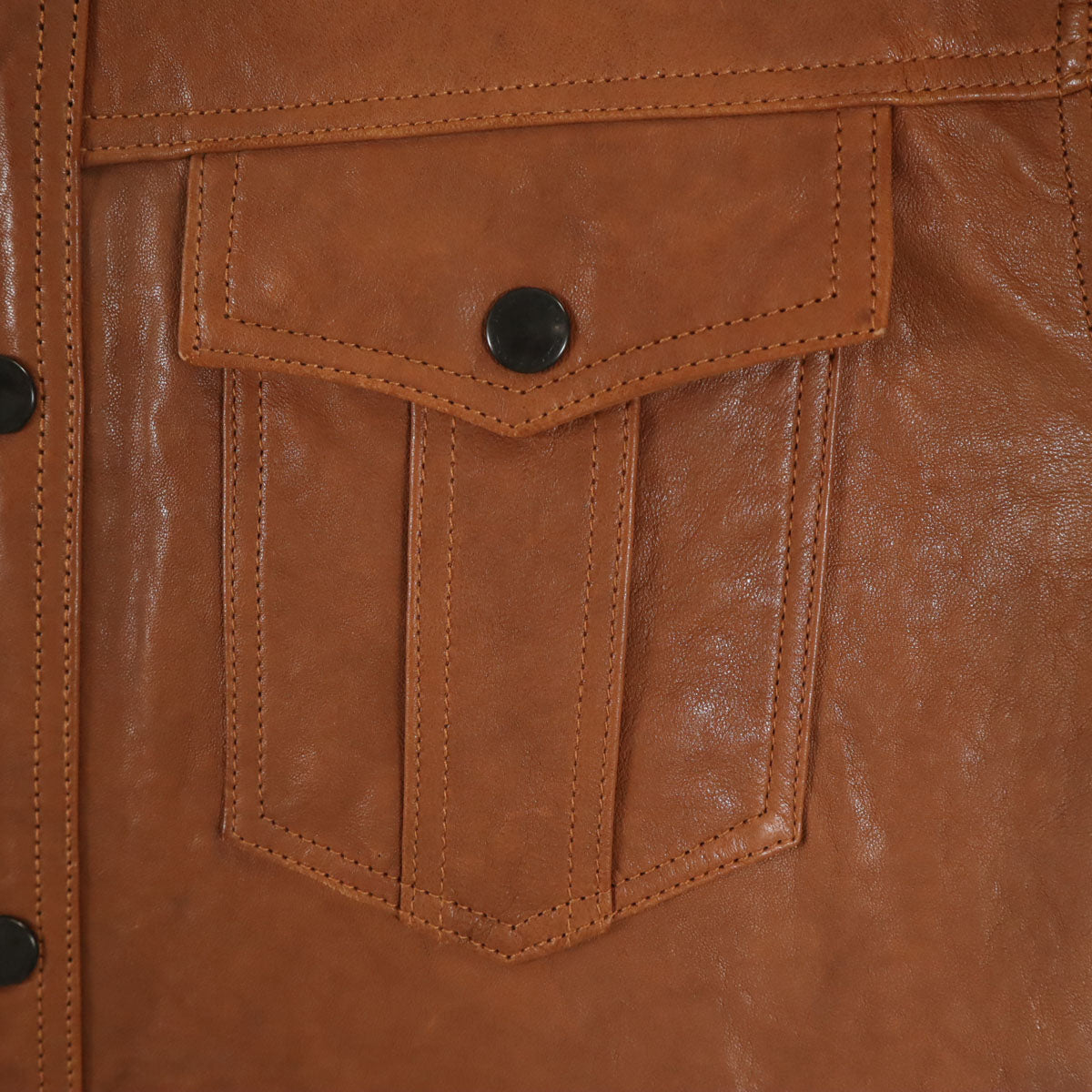 BURBERRY BLACK LABEL バーバリーブラックレーベル 羊革レザー シャツジャケット LL ブラウン 三陽商会 メンズ