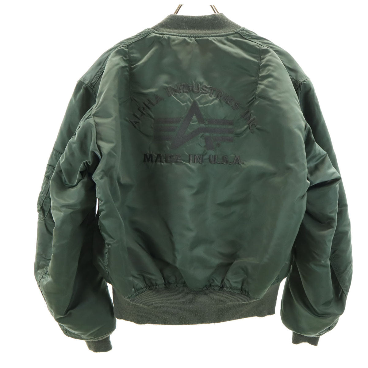 ALPHA INDUSTRIES INC アルファインダストリーズ USA製 MA-1 フライトジャケット L グリーン系 メンズ