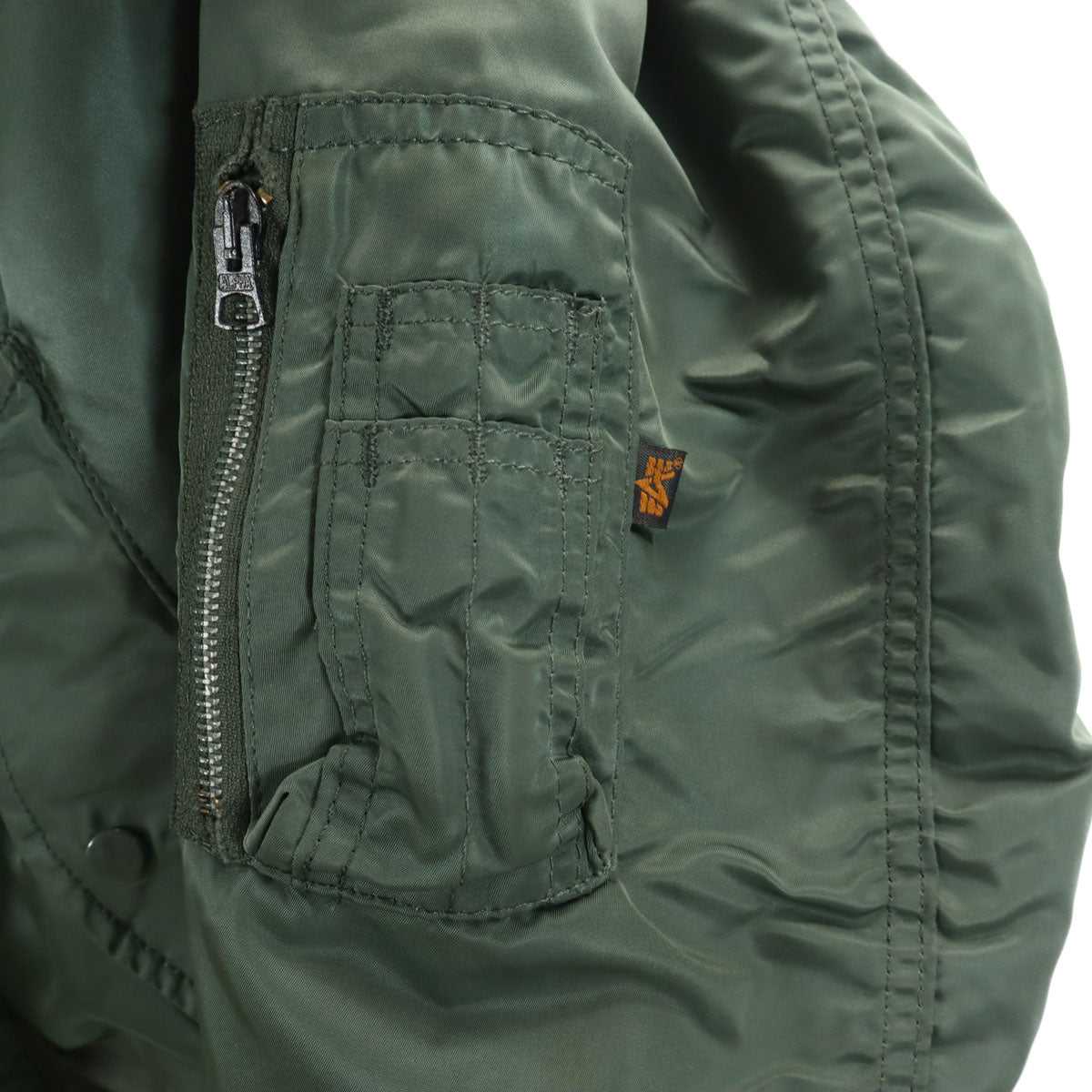 ALPHA INDUSTRIES INC アルファインダストリーズ USA製 MA-1 フライトジャケット L グリーン系 メンズ