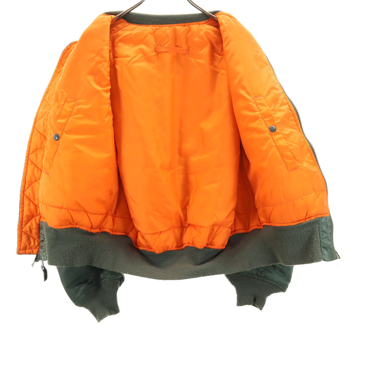 ALPHA INDUSTRIES INC アルファインダストリーズ USA製 MA-1 フライトジャケット L グリーン系 メンズ