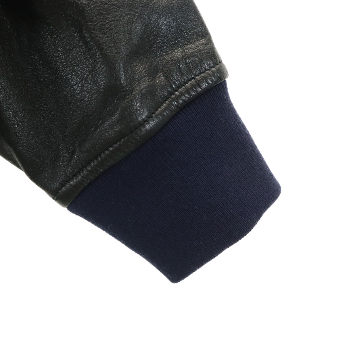 RHC Ron Herman アールエイチシー ロンハーマン PLAY BOY × SURT プレイボーイ×サート コラボ 日本製 バック刺繍 牛革レザー切替 スタジャン M ネイビー メンズ