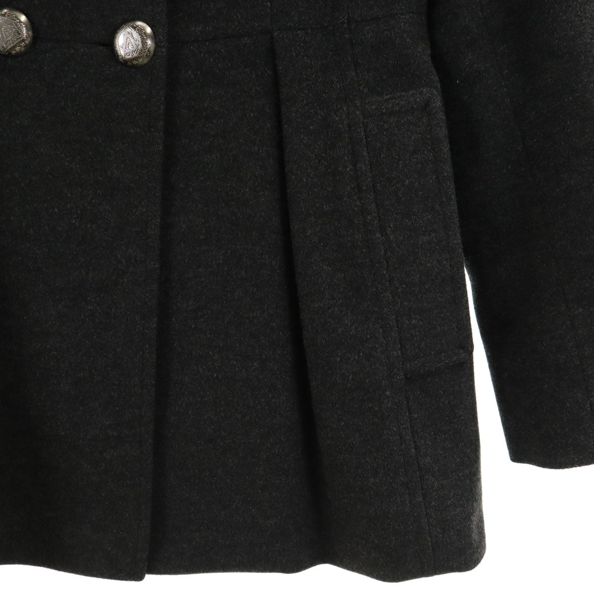 Paul Smith BLACK LABEL ポールスミスブラックレーベル 日本製 ダブルブレスト ウールジャケット 40 チャコールグレー レディース