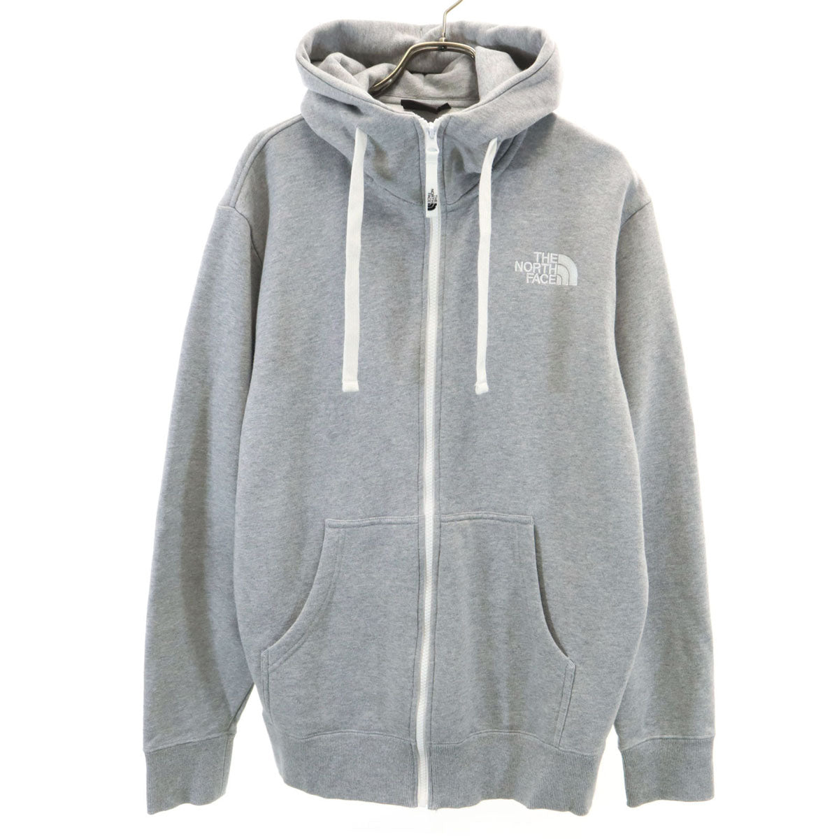 THE NORTH FACE ノースフェイス 長袖 リアビュー スウェット ジップパーカー M グレー 裏起毛 メンズ