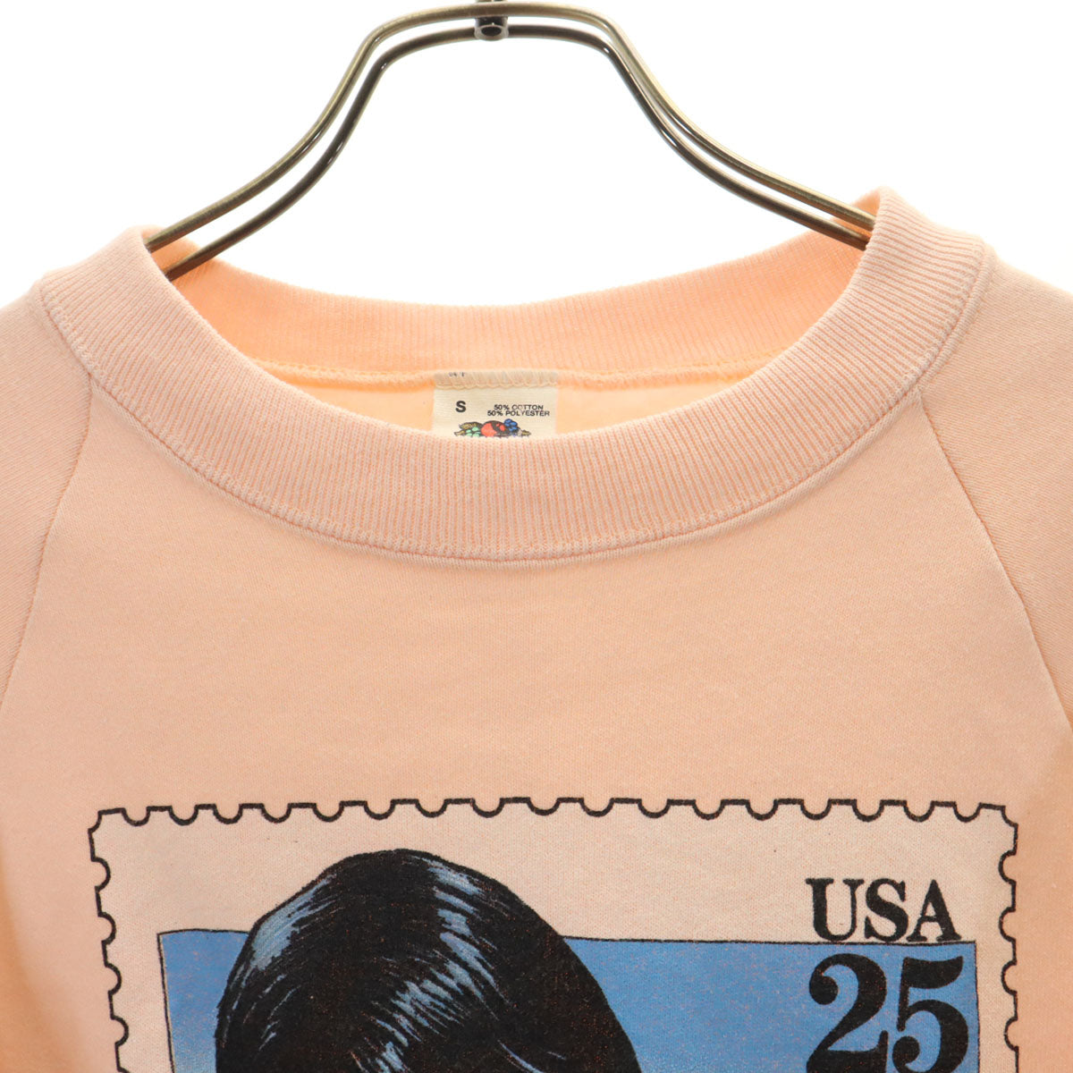 FRUIT OF THE LOOM フルーツオブザルーム 90s USA製 オールド 風と共に去りぬ プリント 長袖 スウェット トレーナー S ピンク Gone With the Wind 裏起毛 メンズ