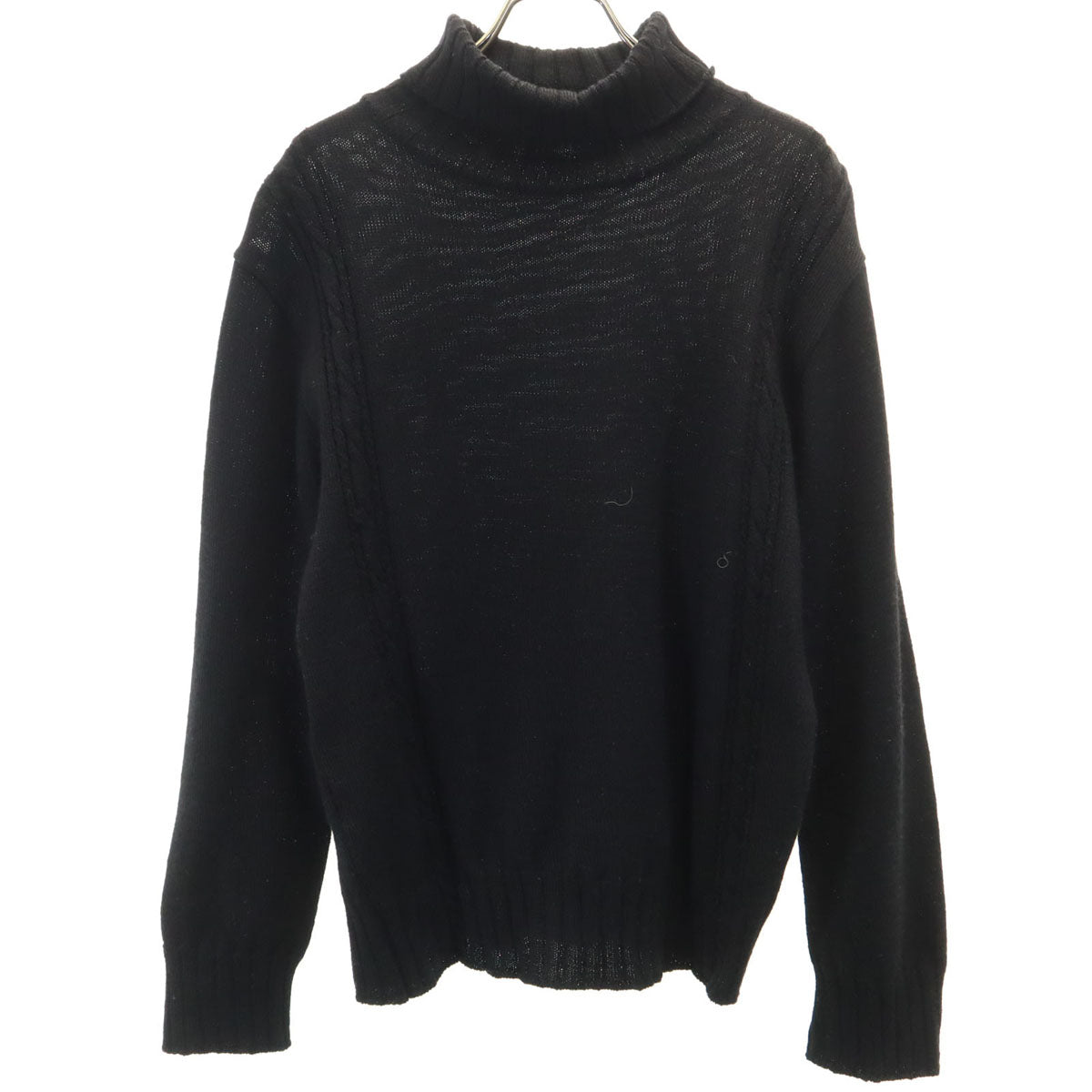 LANVIN en Bleu ランバンオンブルー 日本製 長袖 タートルネック セーター 48 ブラック ニット メンズ