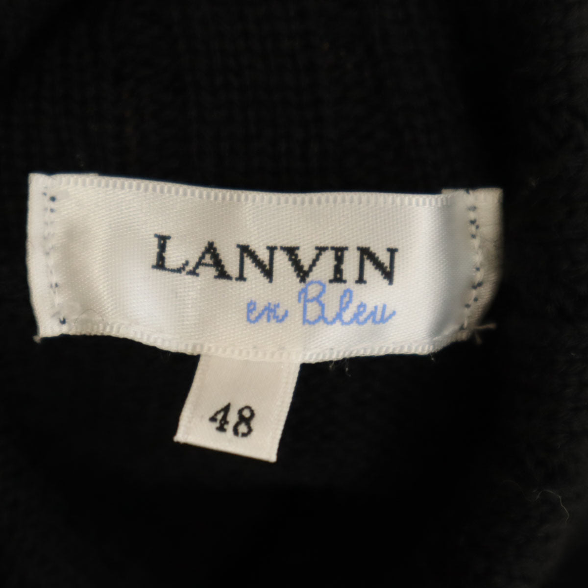 LANVIN en Bleu ランバンオンブルー 日本製 長袖 タートルネック セーター 48 ブラック ニット メンズ