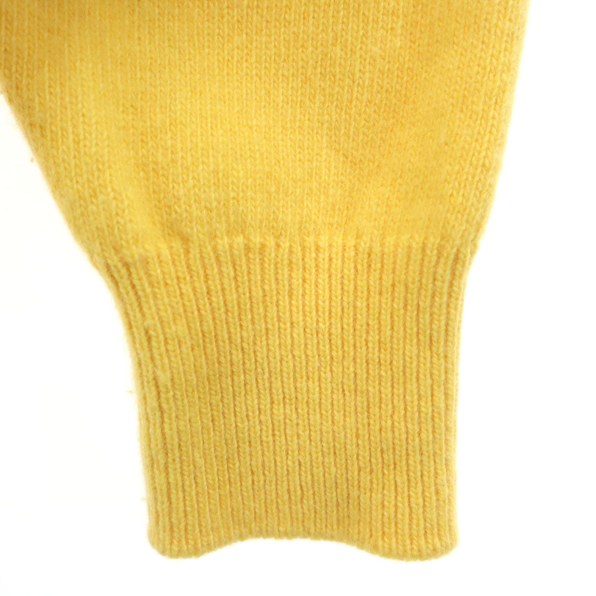 agnes b. アニエスベー スコットランド製 長袖 ニットカーディガン 40 イエロー レディース