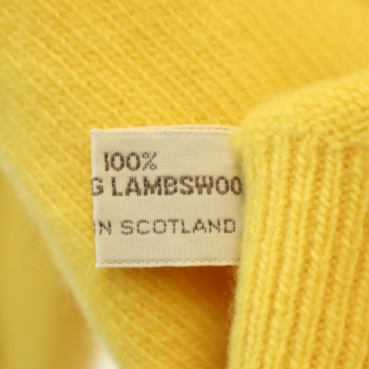 agnes b. アニエスベー スコットランド製 長袖 ニットカーディガン 40 イエロー レディース