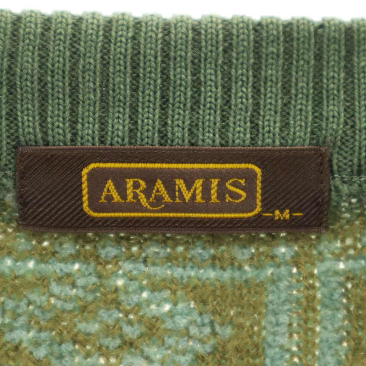 美品 ARAMIS アラミス 総柄 長袖 セーター M グリーン系 メンズ