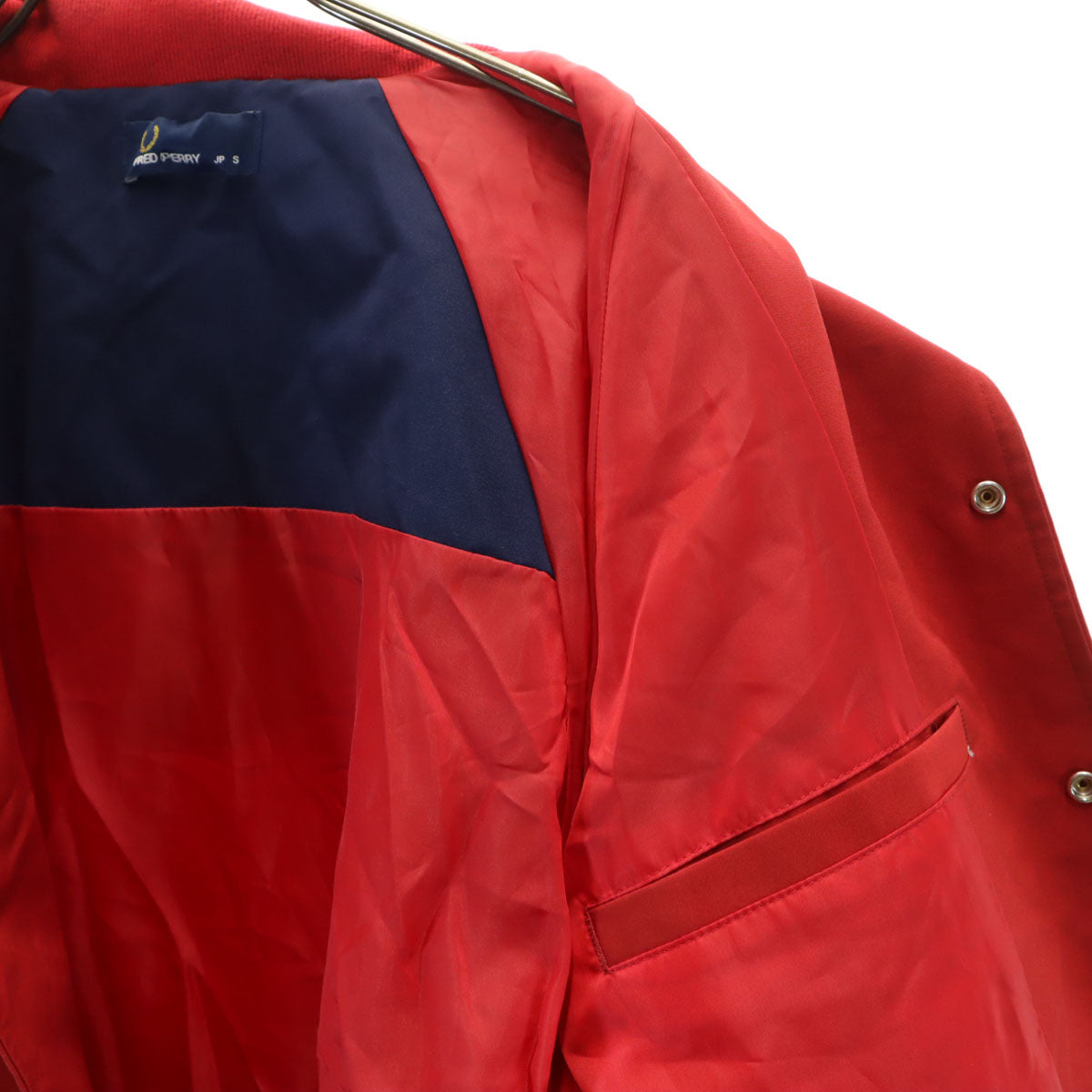 FRED PERRY フレッドペリー ハリントン 中綿ジャケット S レッド メンズ