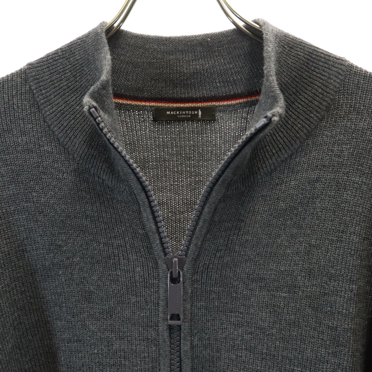MACKINTOSH LONDON マッキントッシュロンドン ウール 長袖 フルジップ ニットカーディガン L グレー メンズ