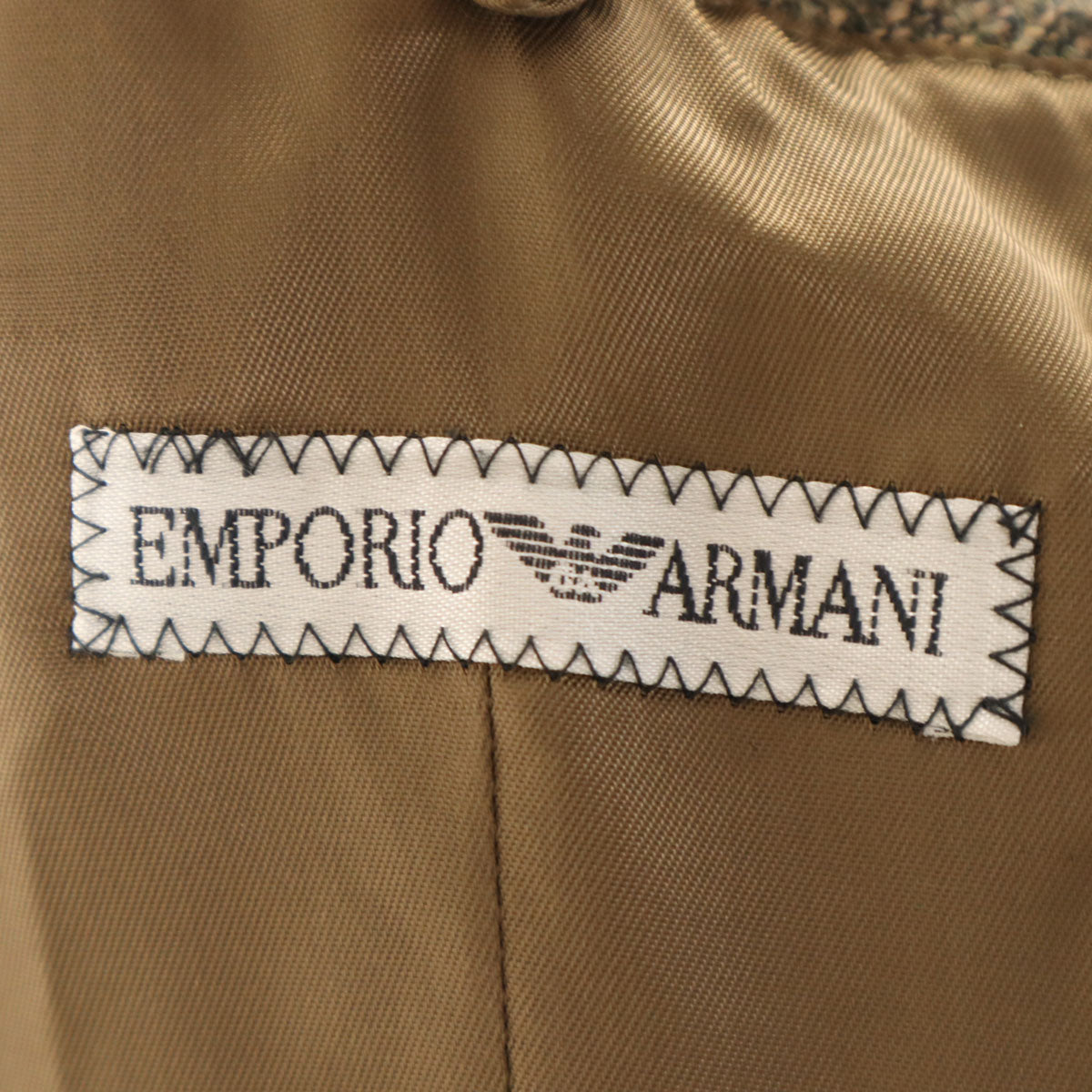 Emporio Armani エンポリオアルマーニ イタリア製 ダブル テーラードジャケット 50 カーキベージュ メンズ