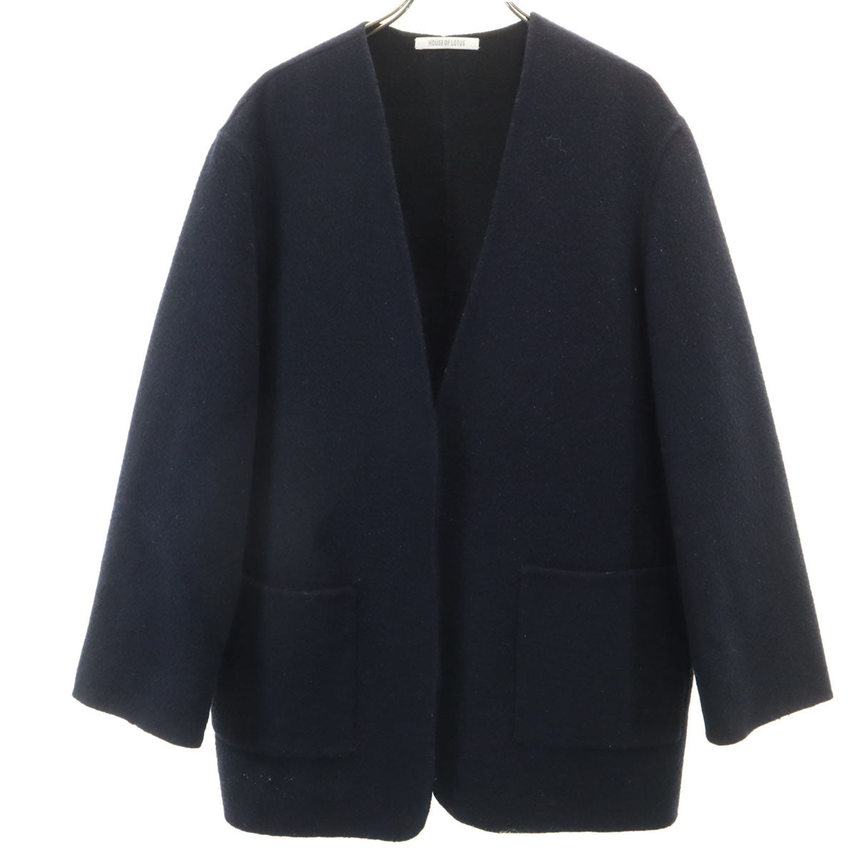 HOUSE OF LOTUS ハウスオブロータス キャメルブレンド 長袖 カーディガン M ネイビー レディース