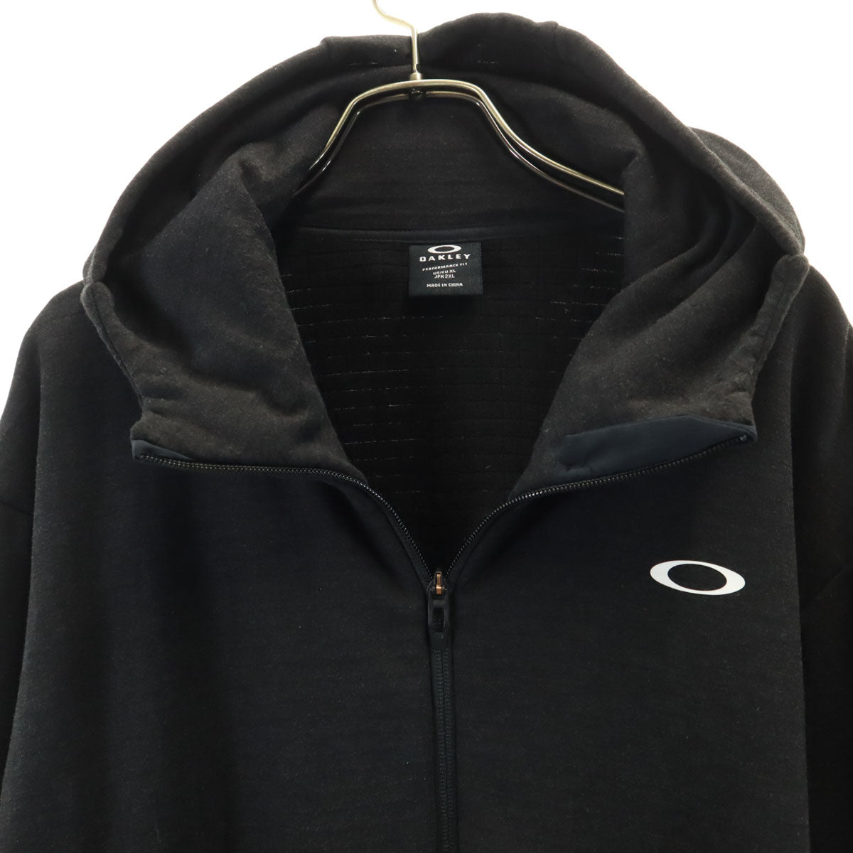 OAKLEY オークリー 長袖 ジップパーカー 2XL チャコールグレー ビッグサイズ メンズ