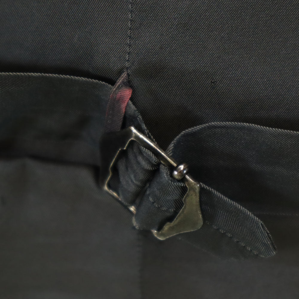 ランバン クラシック 90s オールド ストライプ ヘリンボーン柄 3ピース スーツ 上下 セットアップ 48 チャコールグレー メンズ