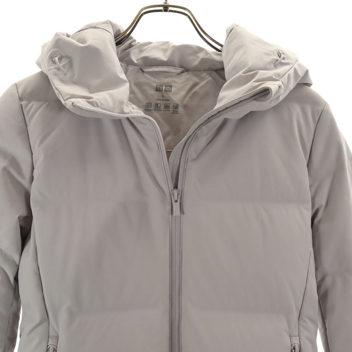 UNIQLO ユニクロ ストレッチシームレス ショート ダウンコート S グレー レディース