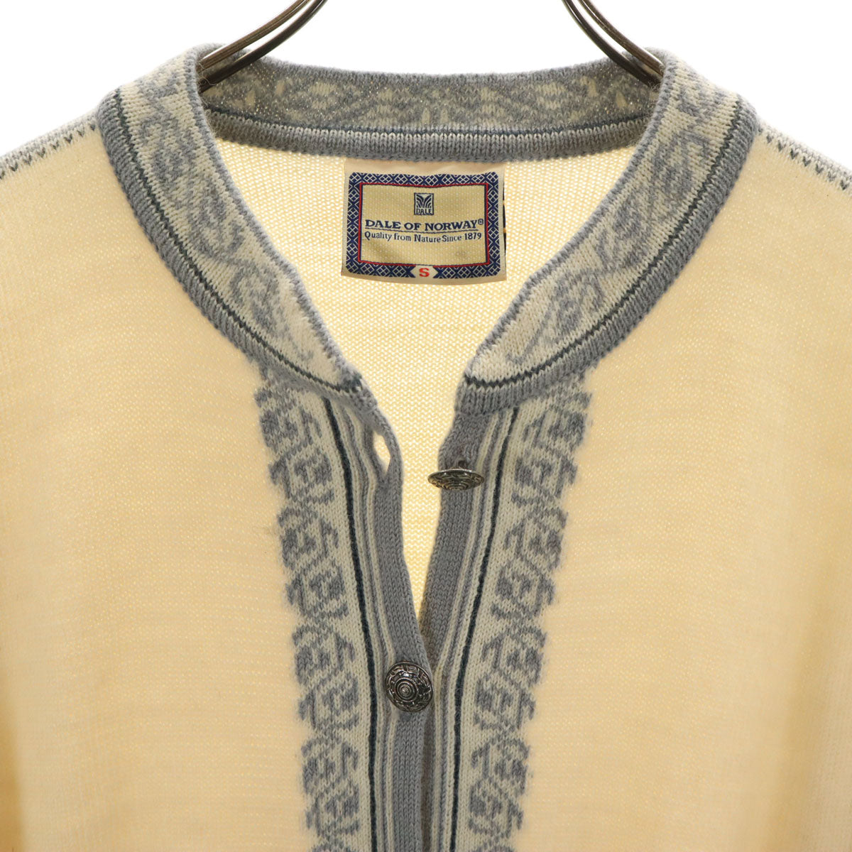 DALE OF NORWAY 90s オールド ノルディック柄 長袖 ニットカーディガン S アイボリー系 レディース