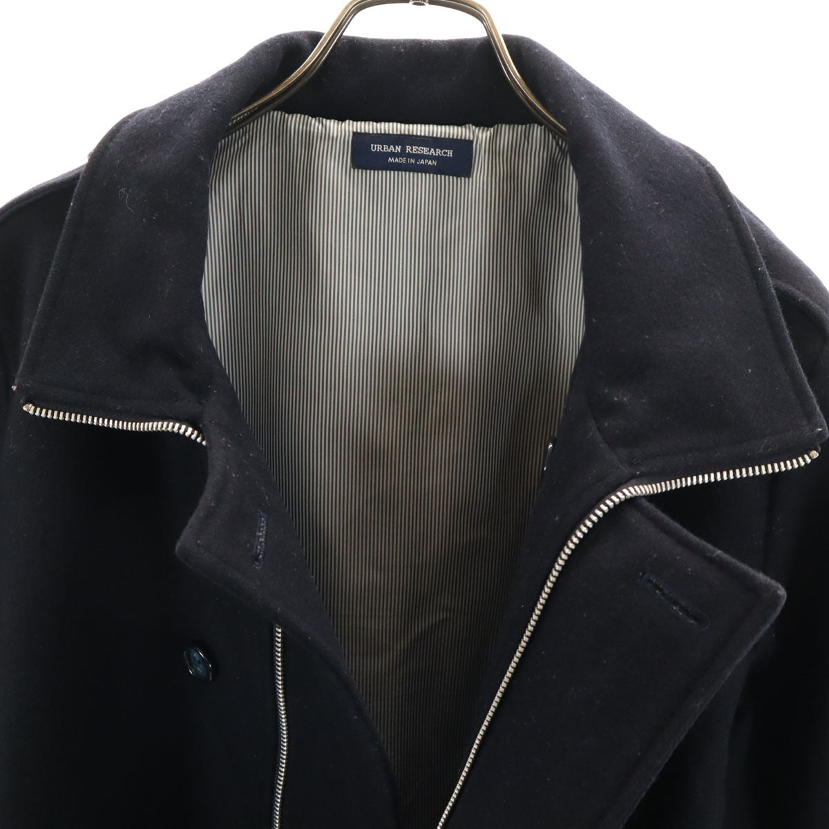 URBAN RESEARCH アーバンリサーチ 日本製 ダブルブレスト ウールコート M ネイビー メンズ