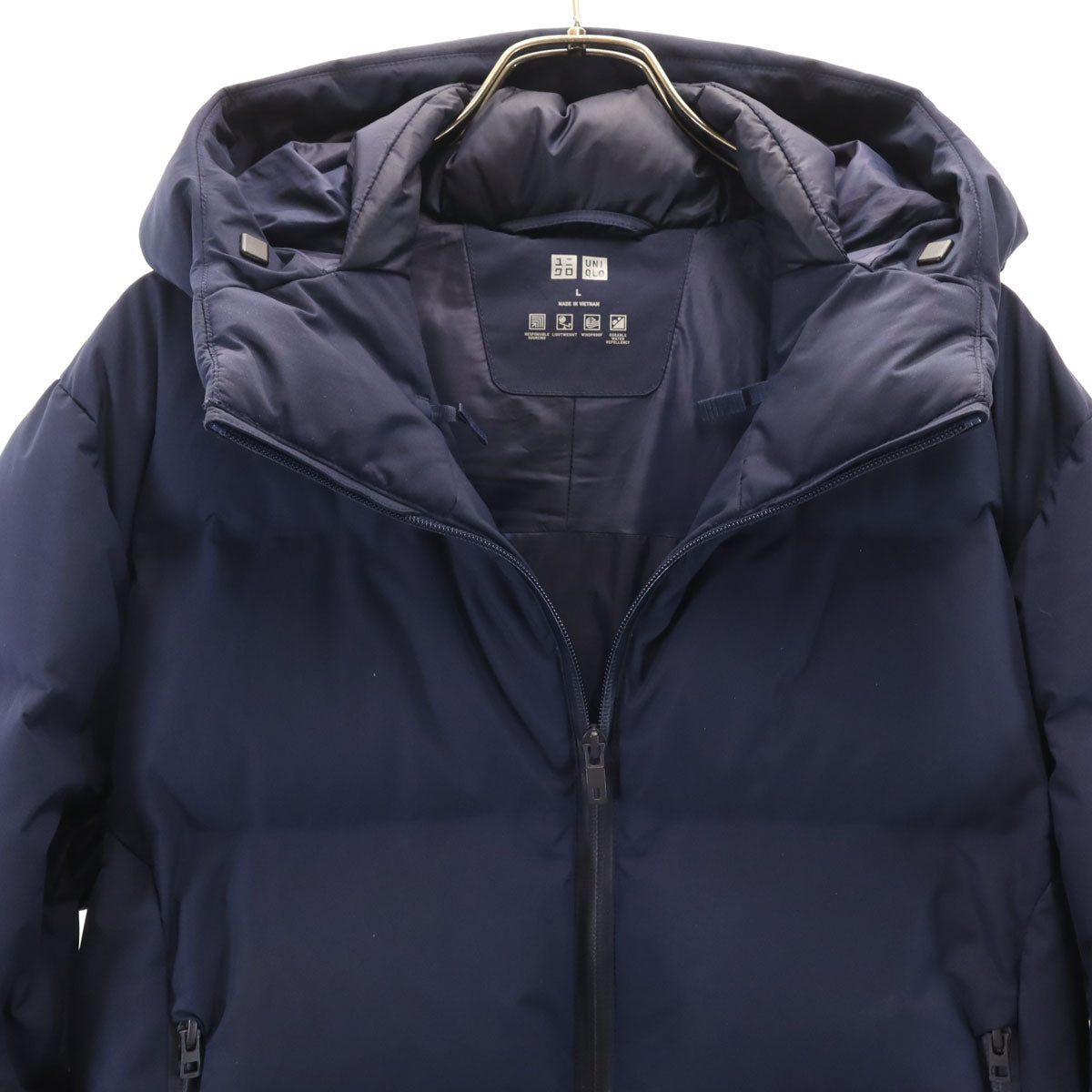 UNIQLO ユニクロ シームレス ダウンジャケット L ネイビー メンズ