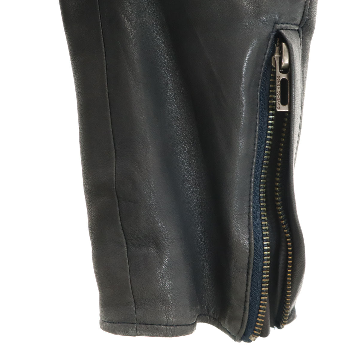 DOMENICO+SAVIO ドメニコアンドサビオ フード レザージャケット 46 チャコールグレー メンズ