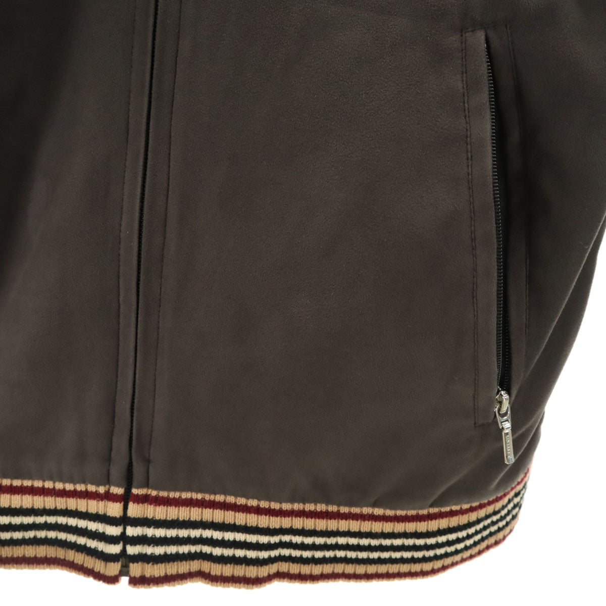 BURBERRY BLACK LABEL バーバリーブラックレーベル フェイクスエード切替 ニットジャケット 2 チャコールグレー 三陽商会 メンズ