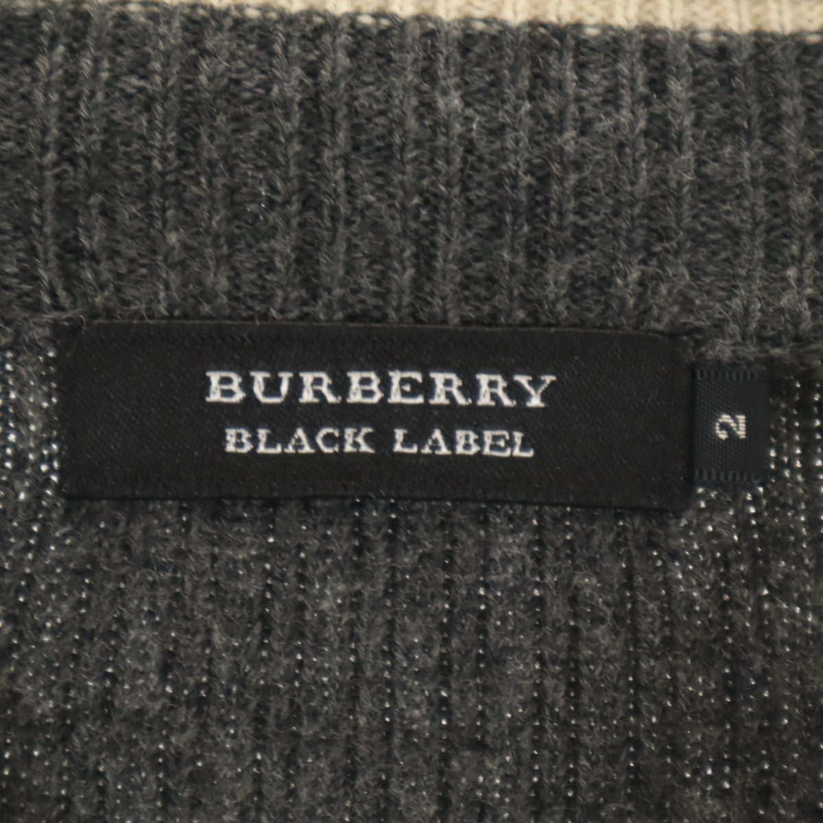 BURBERRY BLACK LABEL バーバリーブラックレーベル フェイクスエード切替 ニットジャケット 2 チャコールグレー 三陽商会 メンズ