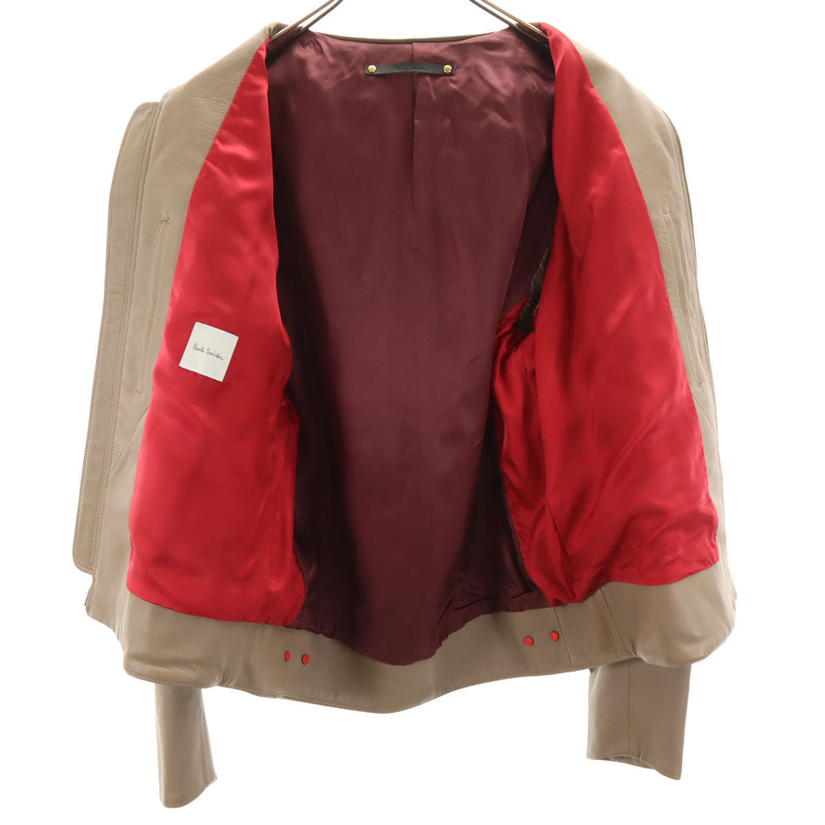 Paul Smith ポールスミス 羊革 ラムレザー ボンバー ジャケット M アッシュブラウン メンズ