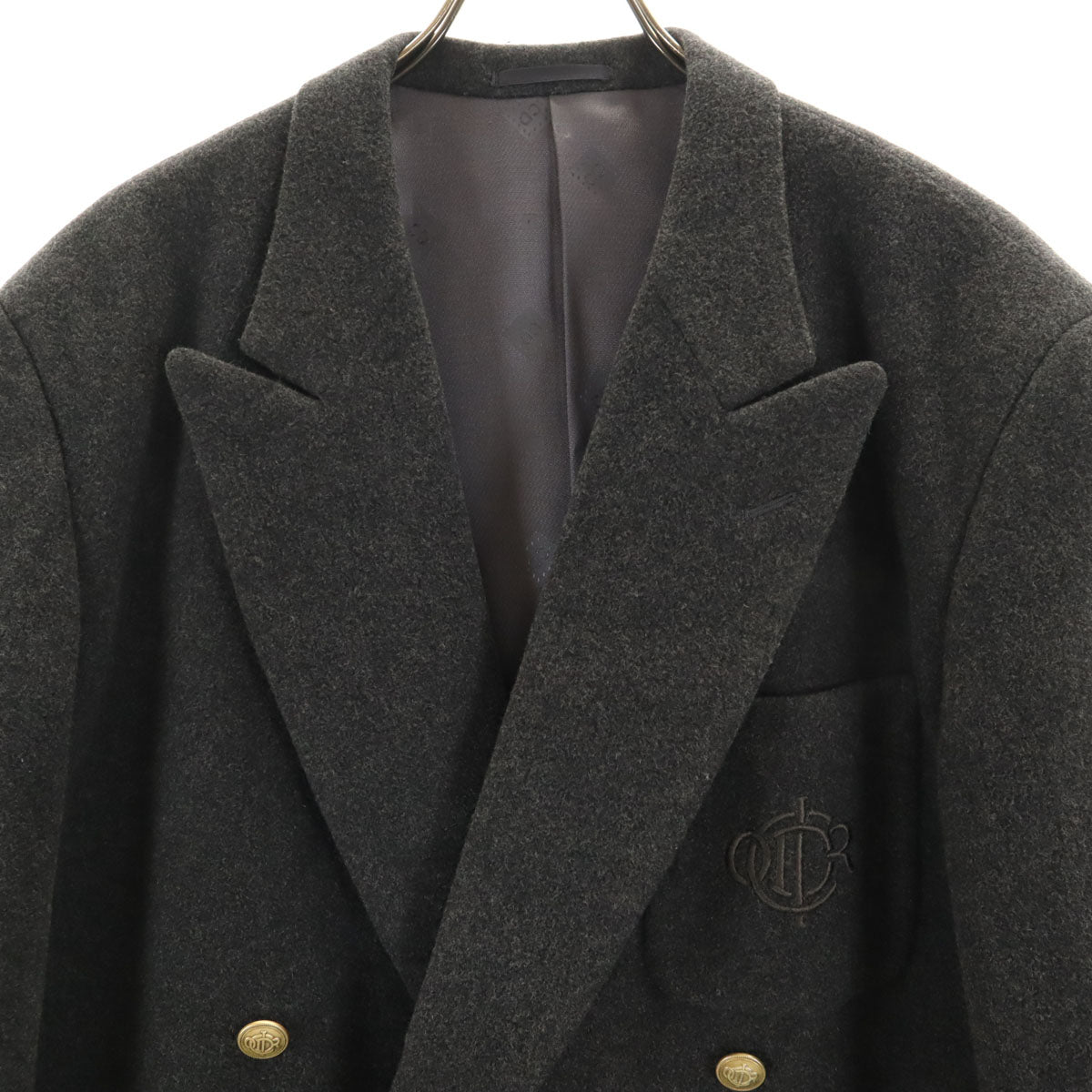 美品 Christian Dior MONSIEUR クリスチャンディオール ムッシュ 90s オールド テーラードジャケット L グレー系 メンズ