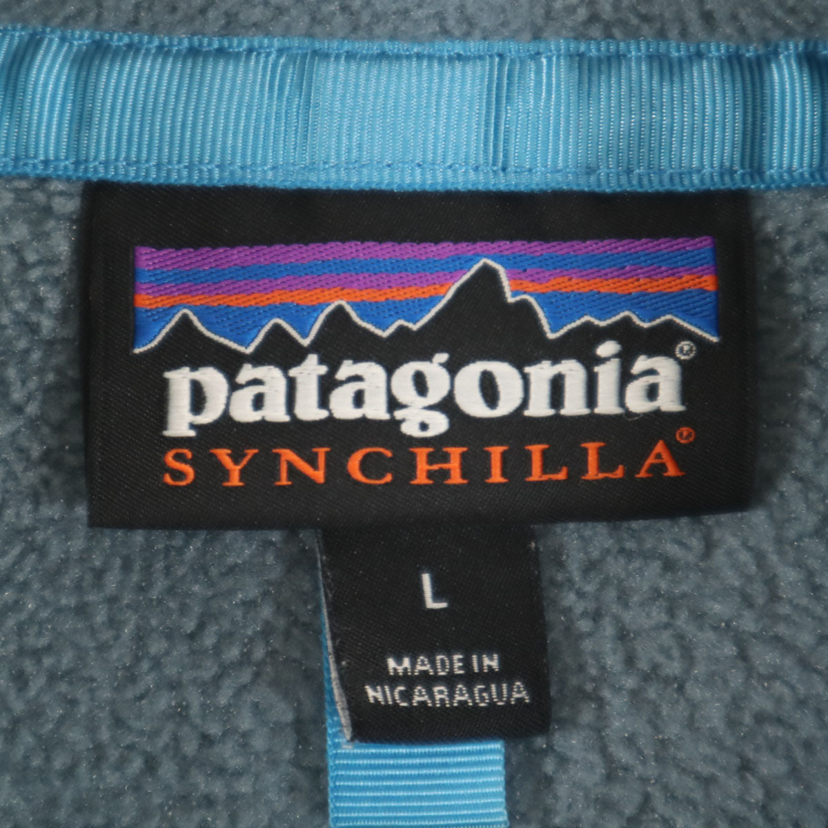 美品 patagonia パタゴニア シンチラ スナップT フリースジャケット L ブルー系 STY25551 アウトドア メンズ