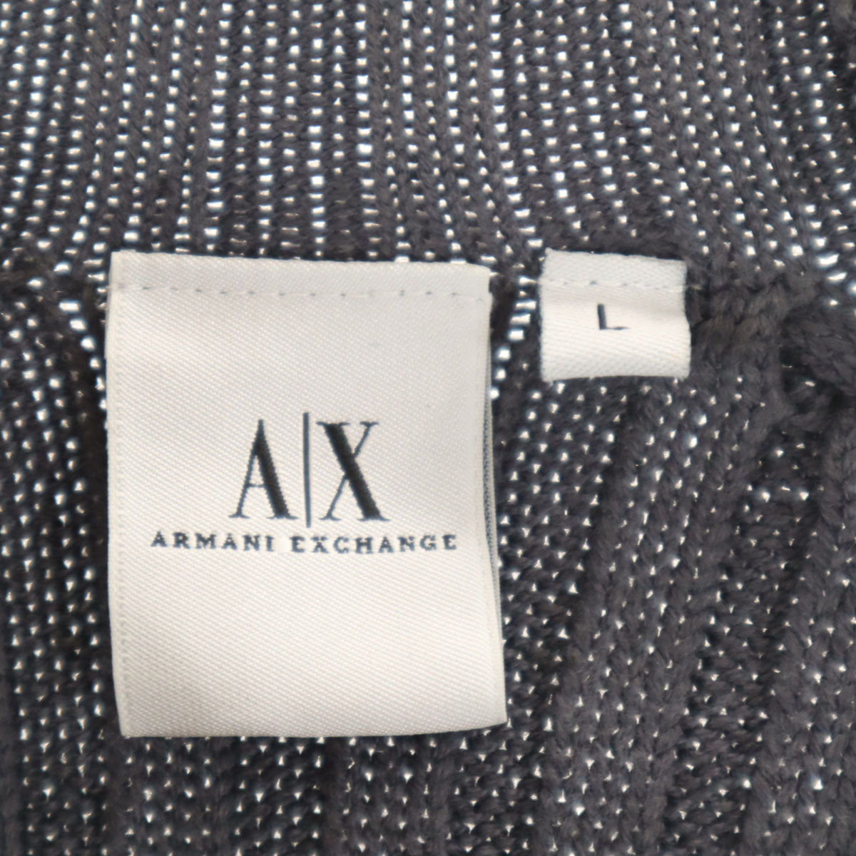 美品 ARMANI EXCHANGE アルマーニエクスチェンジ 90s オールド 長袖 ニット L グレー系 セーター メンズ