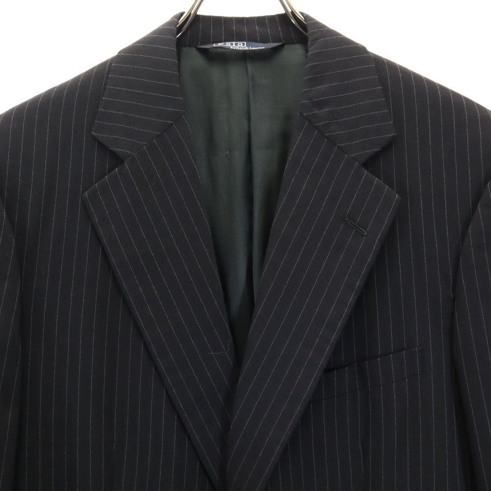 Polo by Ralph Lauren ポロバイラルフローレン スペイン製 ピンストライプ スーツ 上下 セットアップ 40 チャコールブラック メンズ
