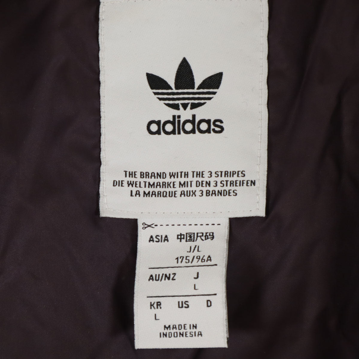 adidas アディダス 総柄 中綿ジャケット L パープル系 メンズ