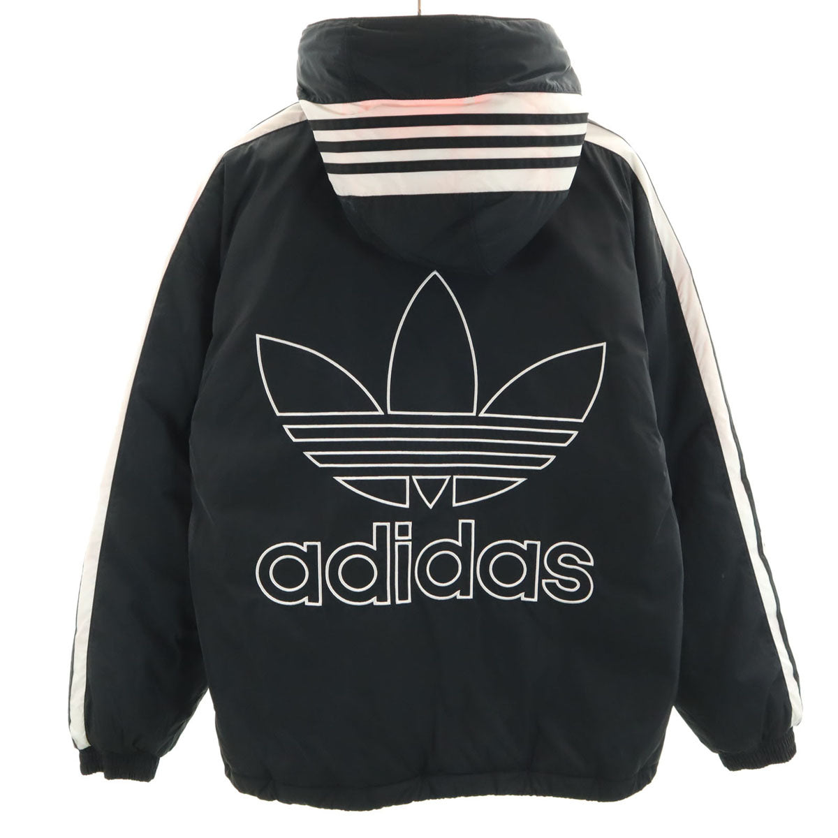 adidas アディダス ビッグトレフォイル フード付き 中綿ジャケット M ブラック レディース