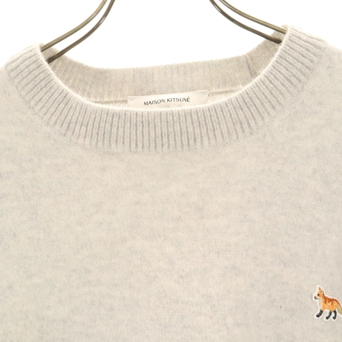 MAISON KITSUNE メゾンキツネ モロッコ製 ウールブレンド 長袖 セーター L ホワイト メンズ