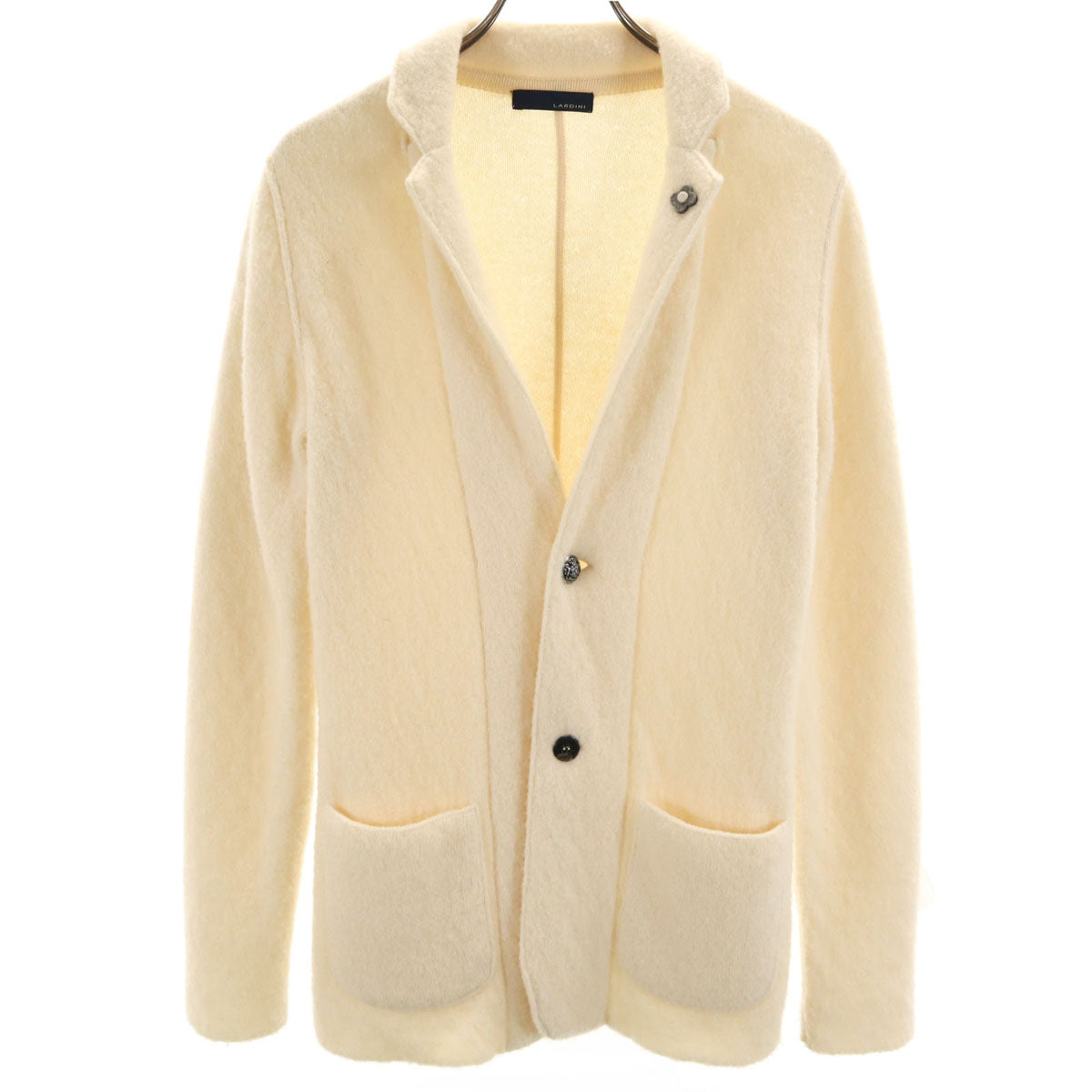 LARDINI ラルディーニ イタリア製 長袖 ニットカーディガン XS アイボリー メンズ