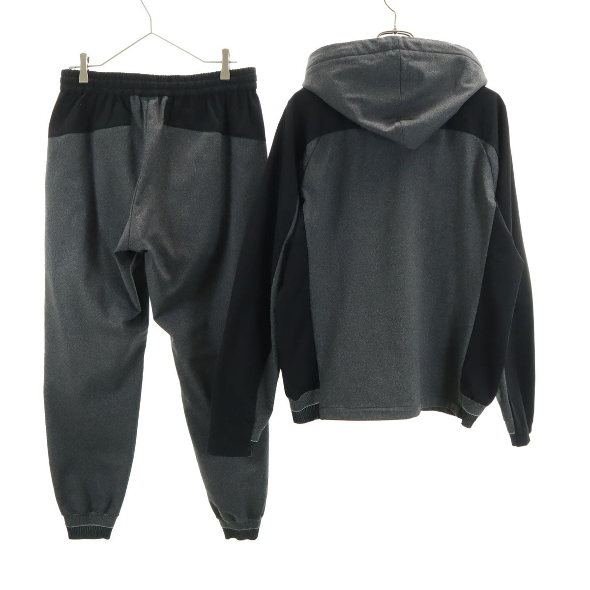 H.I.P. by SOLIDO エイチアイピーバイソリード 日本製 長袖 ストレッチ コンビネーション ジップパーカー 上下 セットアップ 4/3 グレー メンズ