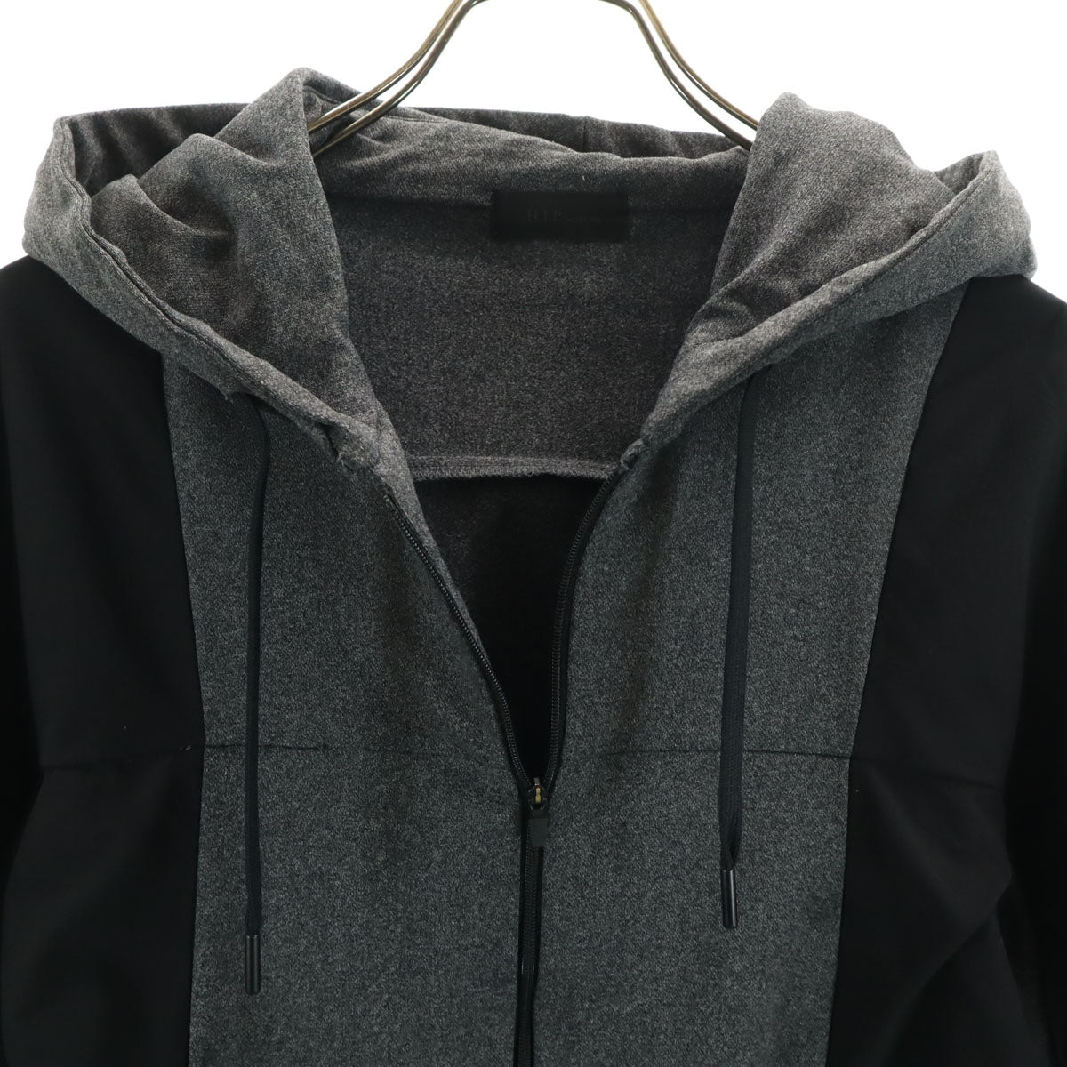 H.I.P. by SOLIDO エイチアイピーバイソリード 日本製 長袖 ストレッチ コンビネーション ジップパーカー 上下 セットアップ 4/3 グレー メンズ