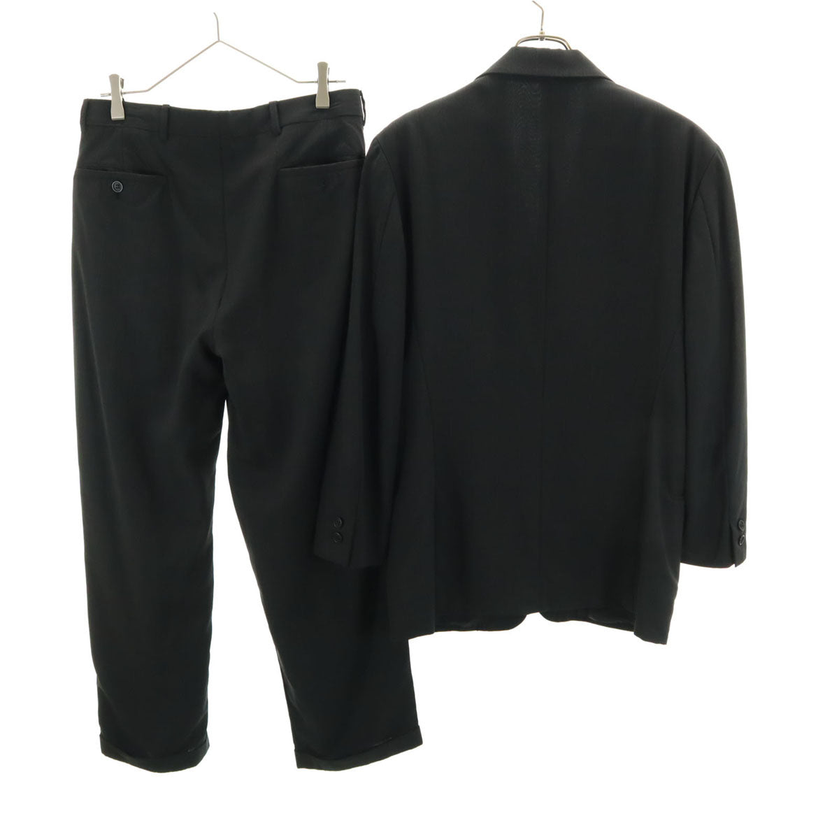 Emporio Armani エンポリオアルマーニ 90s イタリア製 オールド ストライプ柄 スーツ 上下 セットアップ 46 ブラック系 メンズ