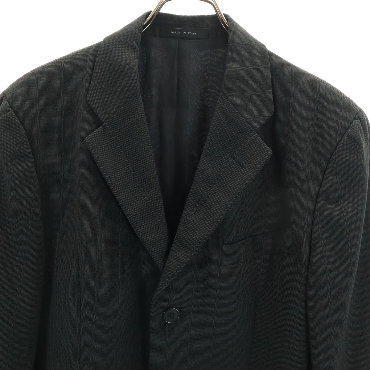 Emporio Armani エンポリオアルマーニ 90s イタリア製 オールド ストライプ柄 スーツ 上下 セットアップ 46 ブラック系 メンズ