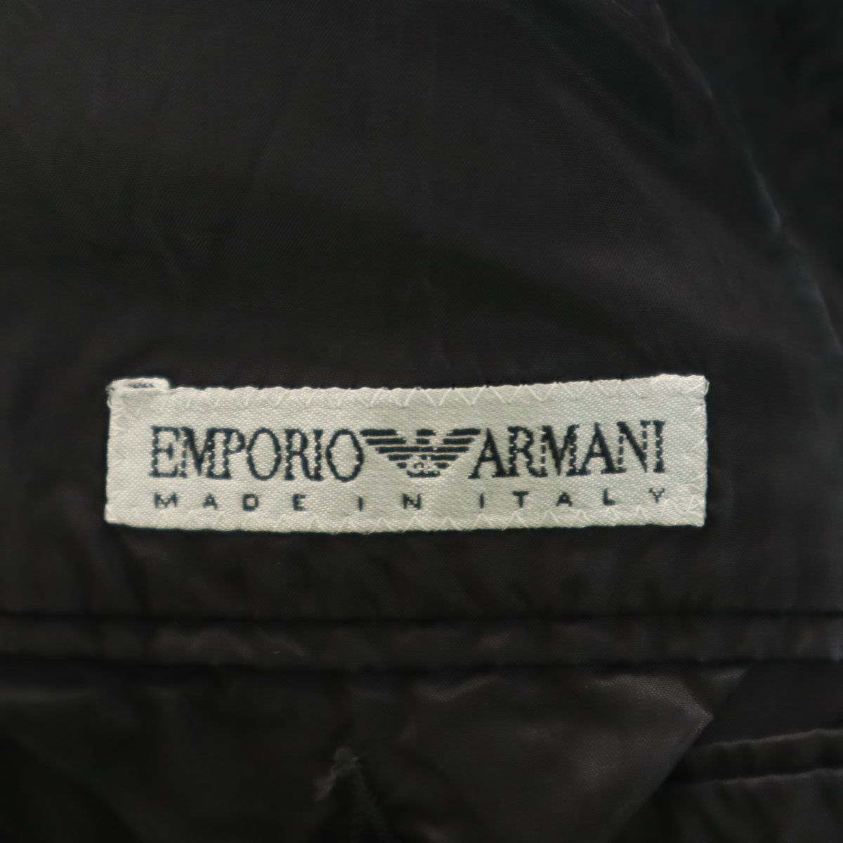 Emporio Armani エンポリオアルマーニ 90s イタリア製 オールド ストライプ柄 スーツ 上下 セットアップ 46 ブラック系 メンズ