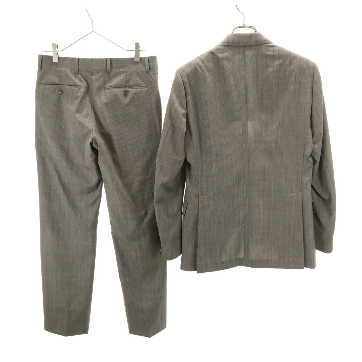ETRO エトロ イタリア製 シルクブレンド ストライプ柄 スーツ 上下 セットアップ 44 グレー メンズ