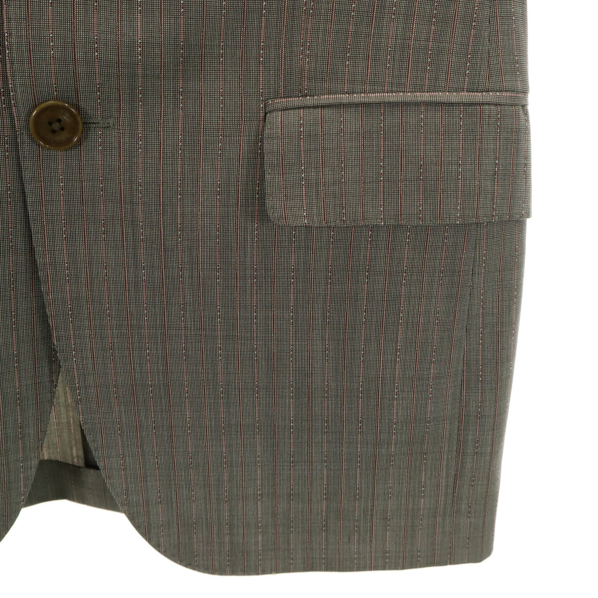 ETRO エトロ イタリア製 シルクブレンド ストライプ柄 スーツ 上下 セットアップ 44 グレー メンズ