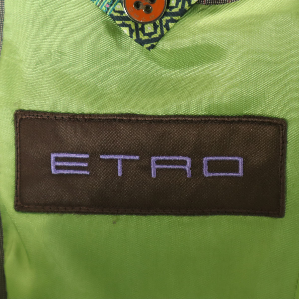 ETRO エトロ イタリア製 シルクブレンド ストライプ柄 スーツ 上下 セットアップ 44 グレー メンズ